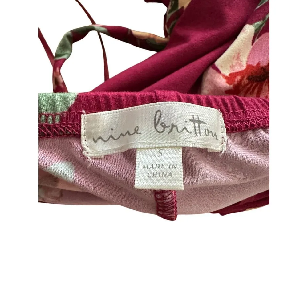 Nine Britton Vivienne Twist-Front Fitted Midi Floral Dress Sleeveless S NWOT - Image 3