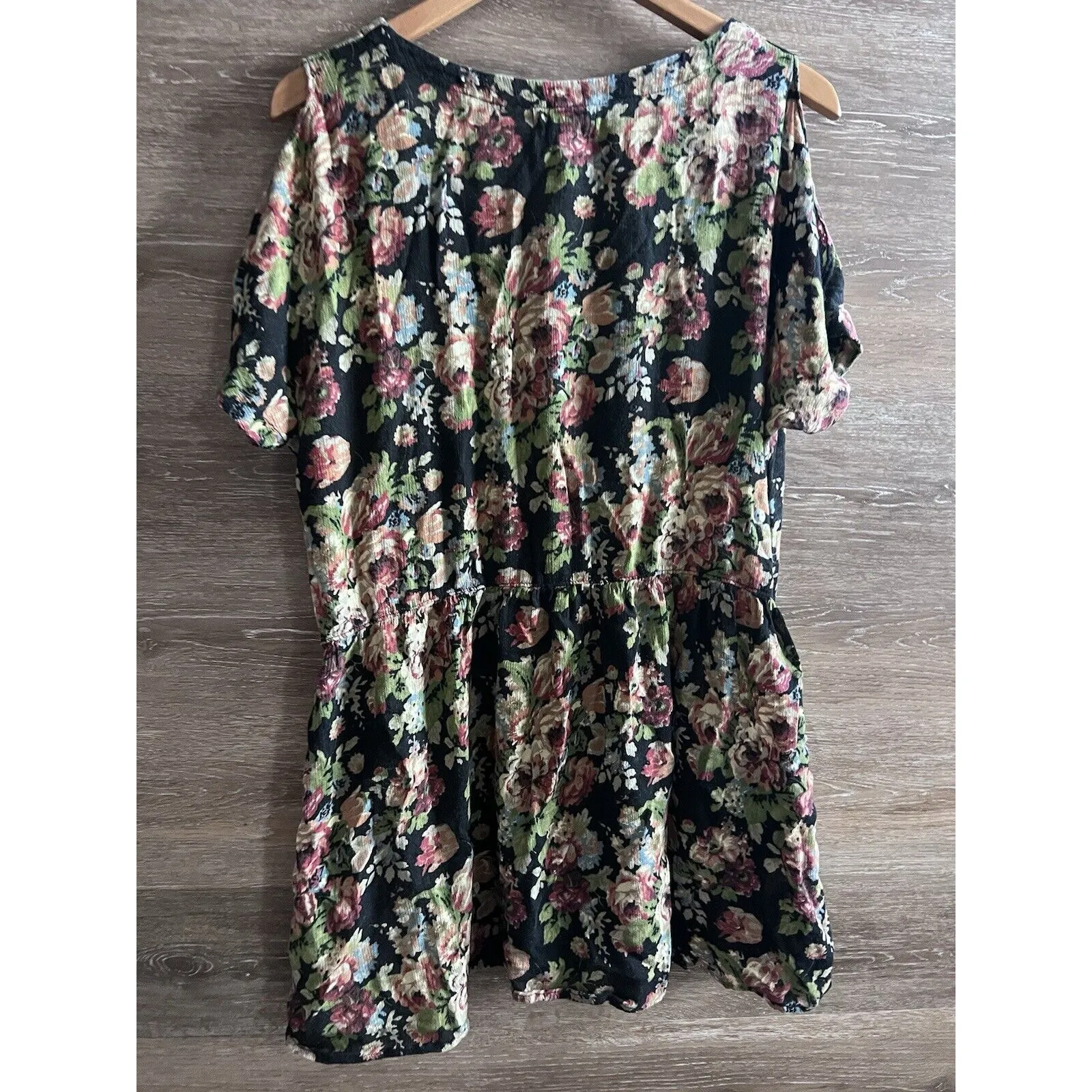 Ralph Lauren Women Tunic Top Mini Dress Size Large Pocket Floral V Neck Cottage - Image 5