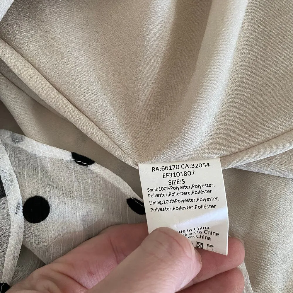 Elliatt Black White Polka Dot Dorothy Ruffled Tiered Flounce Mini Dress Small - Image 7