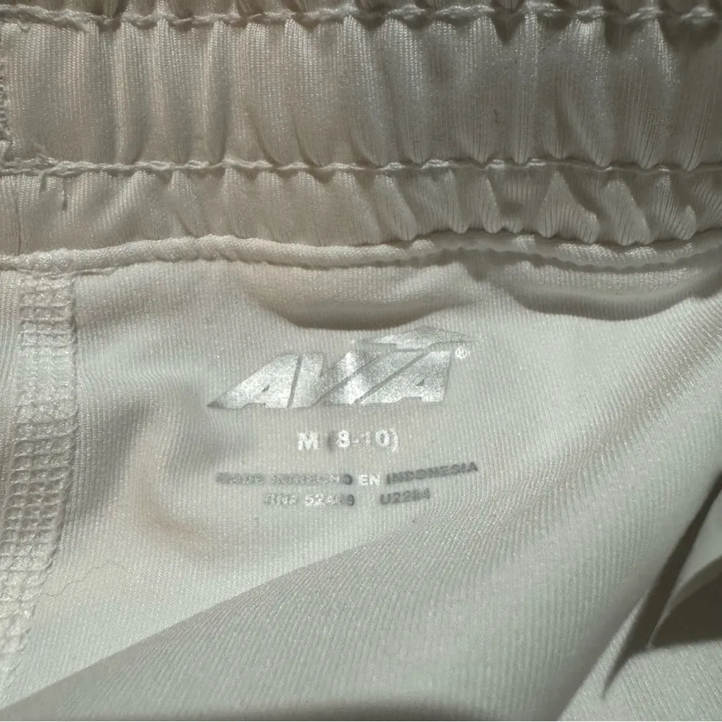 Avia White Flowy Athletic Running Shorts with Liner, Women’s Medium NWOT - Image 3