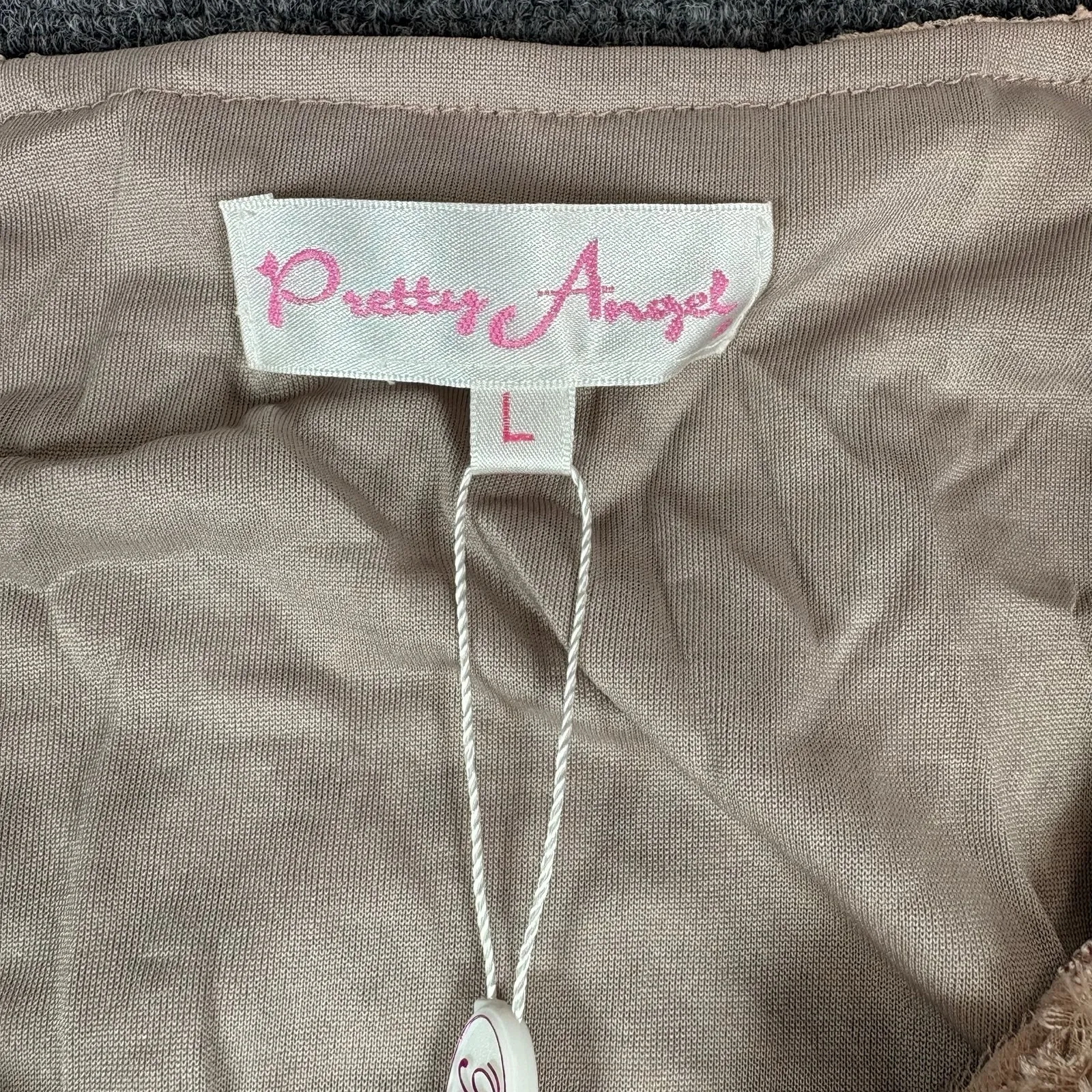 Pretty Angel Womens L Rose Gold Long Sleeve Pleated Tunic Silk Blend Dress‎ NWT - Image 6