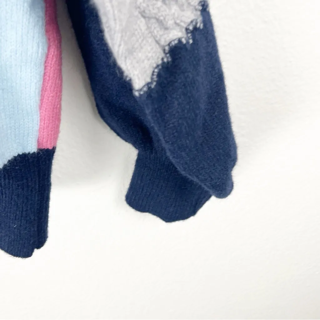 ADORA Multicolored Long Balloon Cuff Sleeves Patchwork Floral Detail Sweater M/L Size L - Image 11