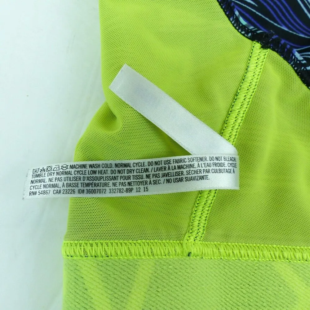 Victoria's Secret VSX Sport Bra Womens M Blue Neon Yellow The Player Racerback - Image 13