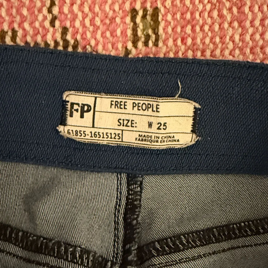 Free People Blue Flare Pull On Jeans Size 25 - Image 4
