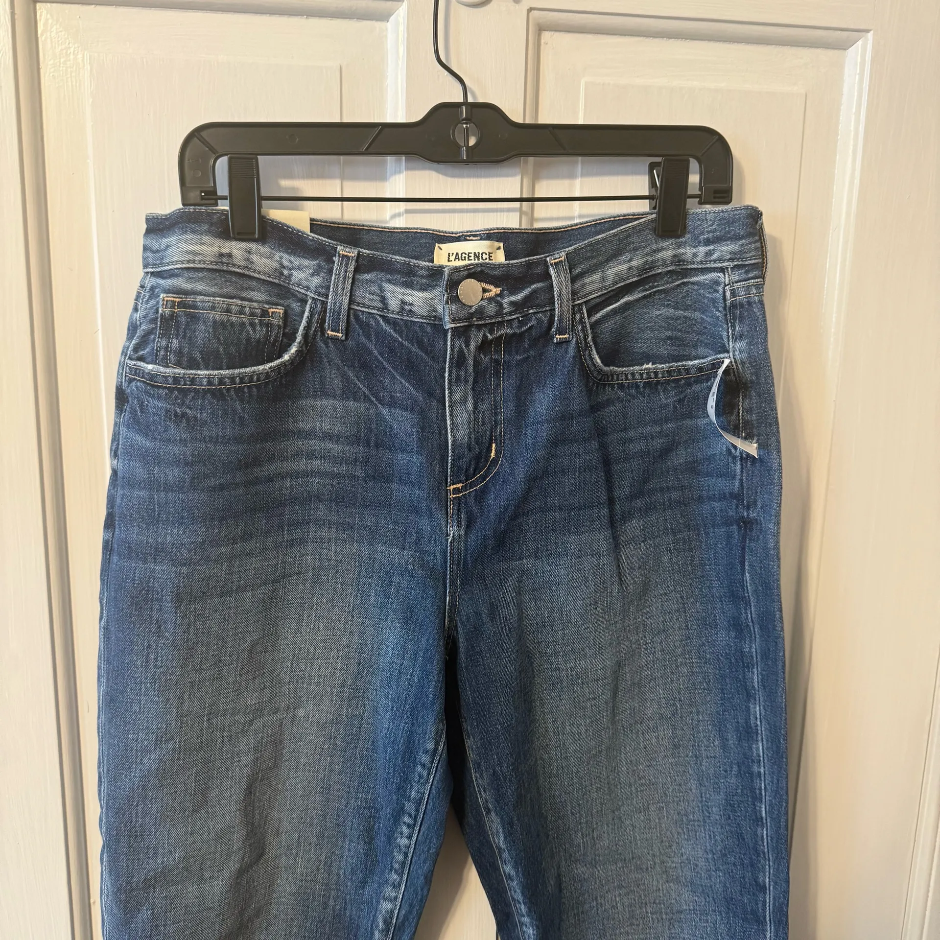 L' Agence Olga High Rise Cuffed Cigarette Jeans in Amarillo. Size 30 - Image 3