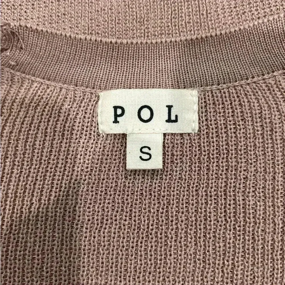 POL Plain Jane Long Basic Cardigan in Dusty Rose pink brown in size small - Image 5