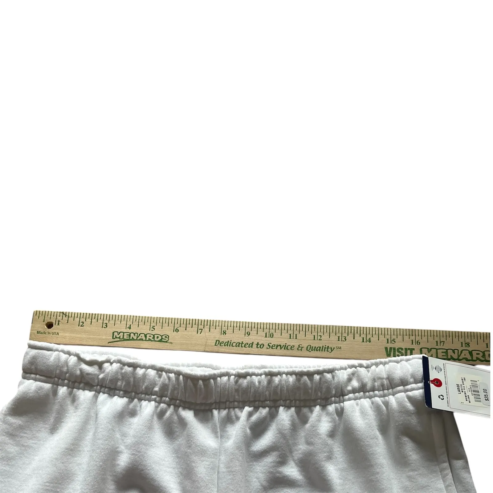 Champion Women White Athletic Sweat Shorts Elastic Waist Logo Loungewear Size L - Image 3