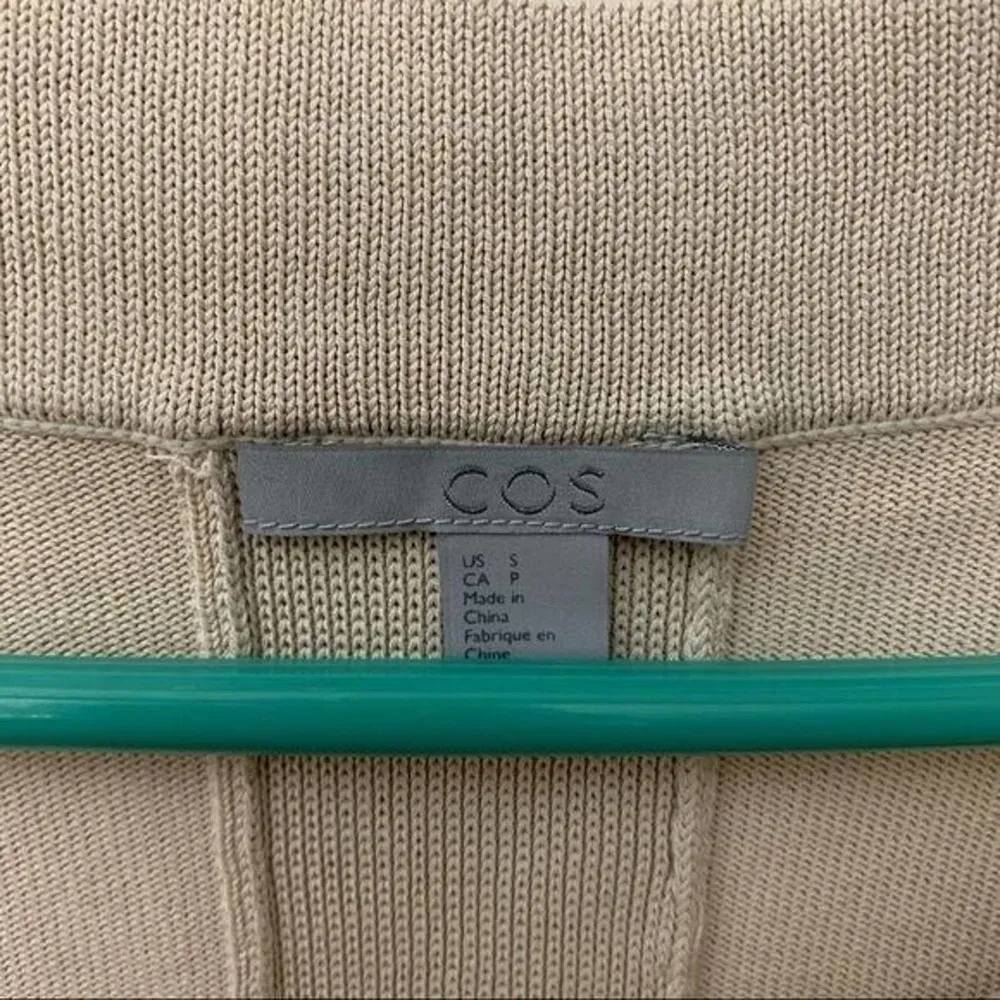 COS Beige Tan Lagenlook Slinky Knit Mini Dress Womens Size Small - Image 4