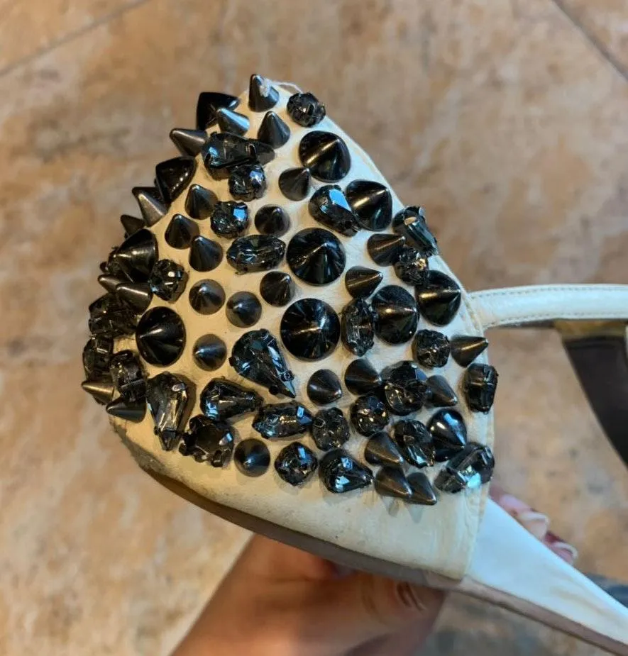 Studded Embellished Ornate Crystal sandals - Image 7