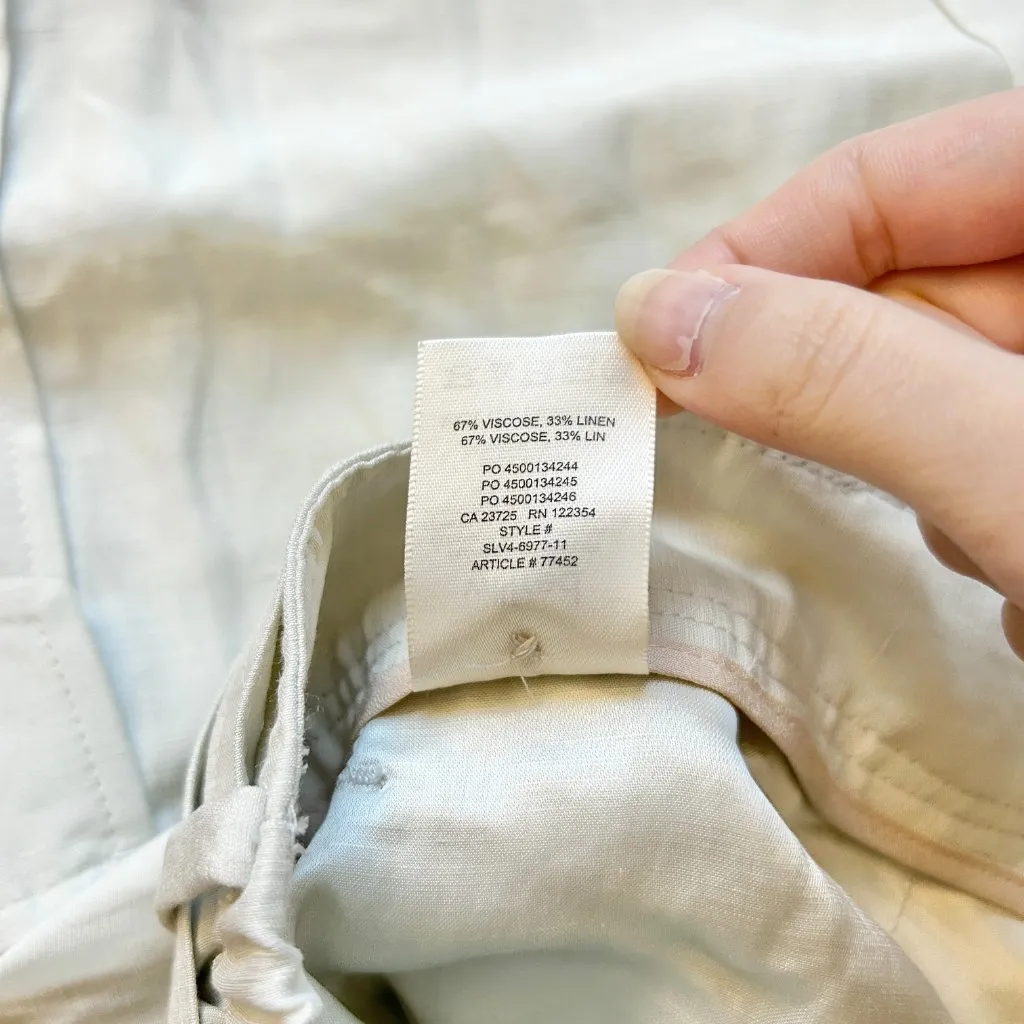 Aritzia Wilfred Kafka Linen High Rise Cargo Coastal Pants in Sand Cream Size 0 - Image 8