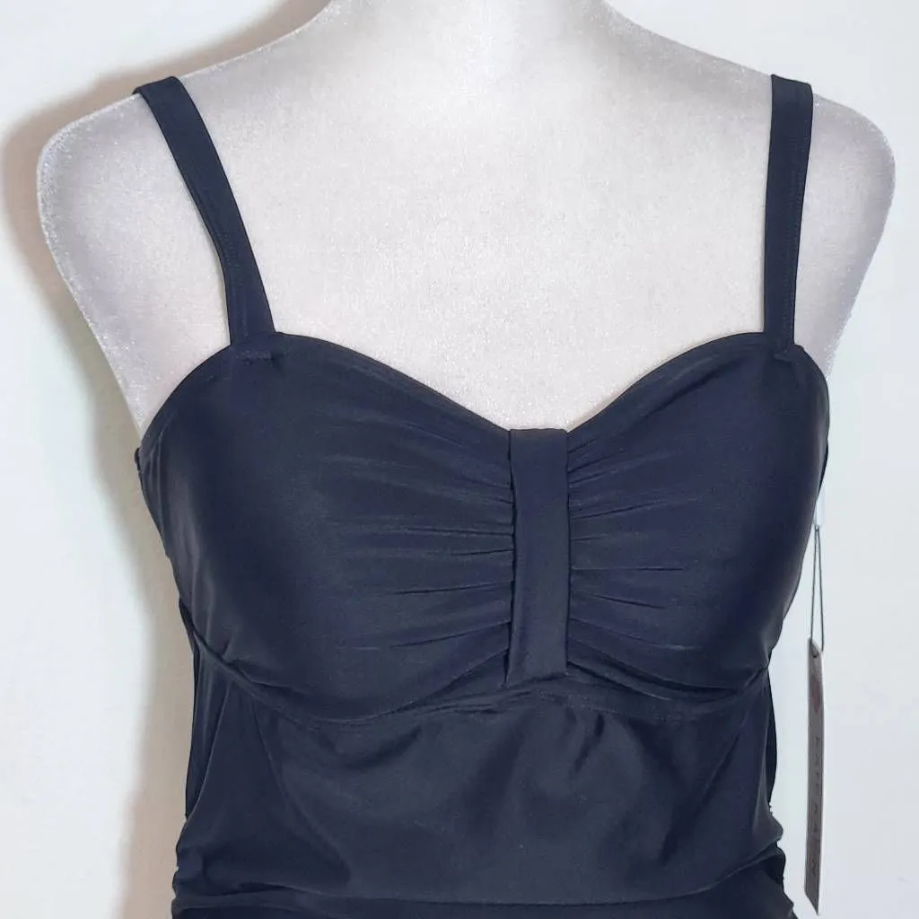 Kate Kasin Black Print Tankini Swimsuit with Matching Bottoms NWT Size Medium - Image 7