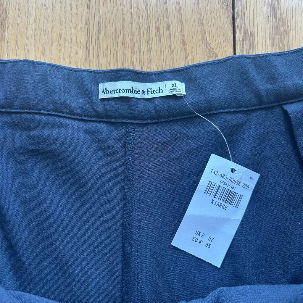 NWT Abercrombie & Fitch Mini Wrap Skirt Skort Pleated Navy XL School Y2K 90S - Image 3