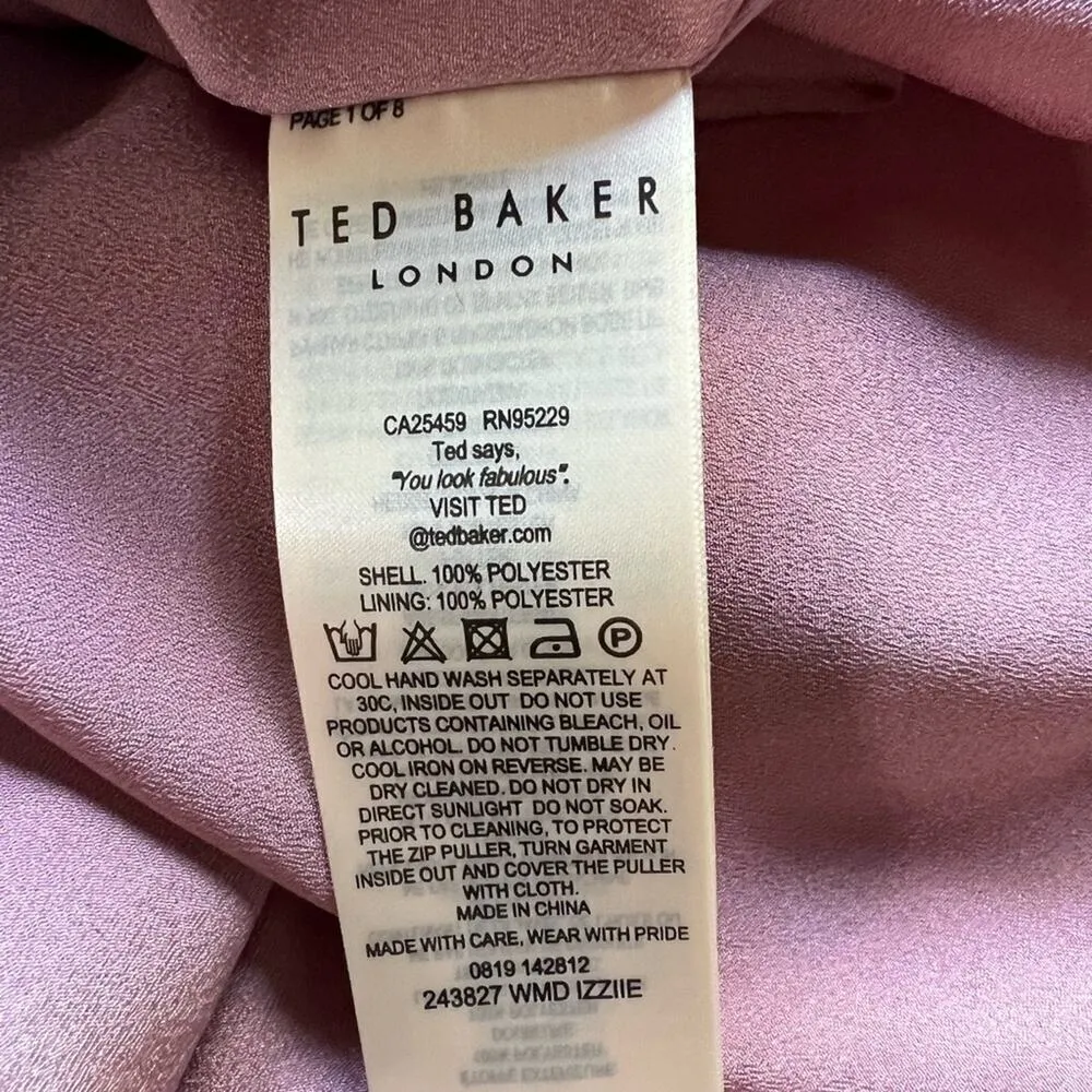 Ted Baker London Izziie Dusky Pink Polka Dot Print Sleeveless Midi Dress NWT - Image 7