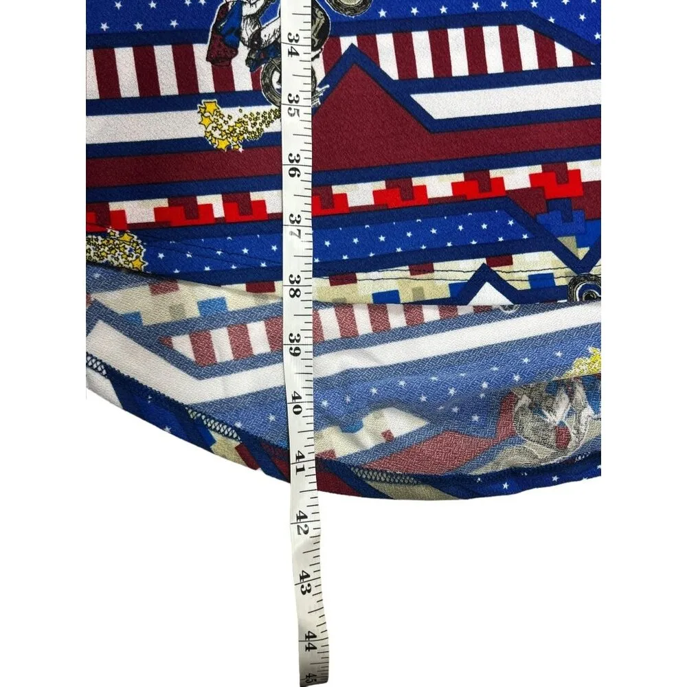 LulaRoe Carly Women's Patriotic Motorcycle Dress - Image 7