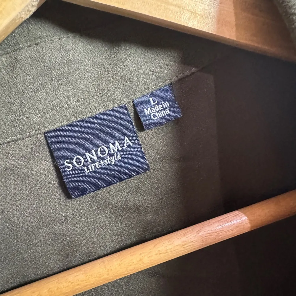 Sonoma LIFE + Style Green Faux Suede Zip-Up Jacket | Size Large - Image 5