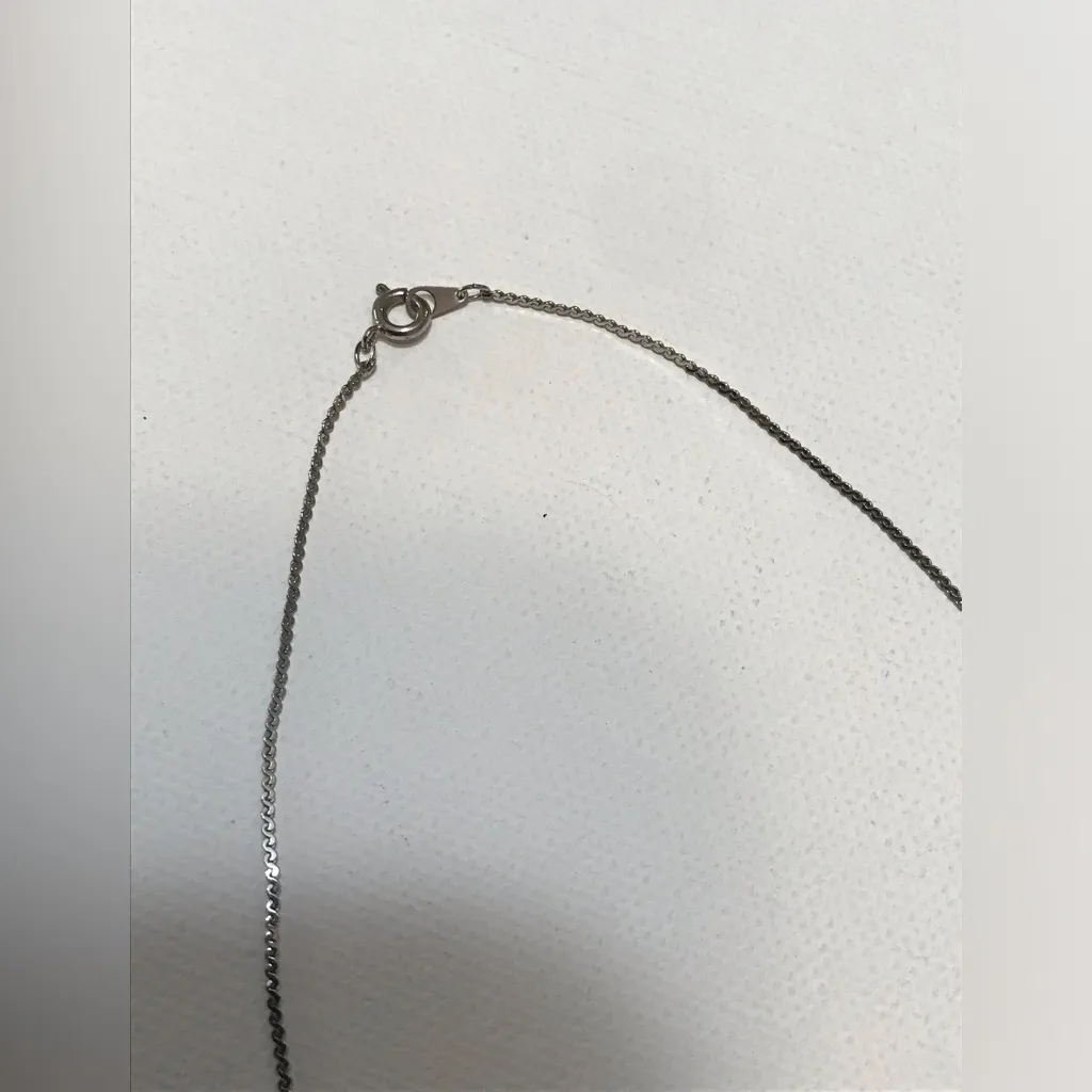 Silver Tone Dainty Red Cherry Green Acrylic Leaf Pendant Chain Necklace 17 inch - Image 3