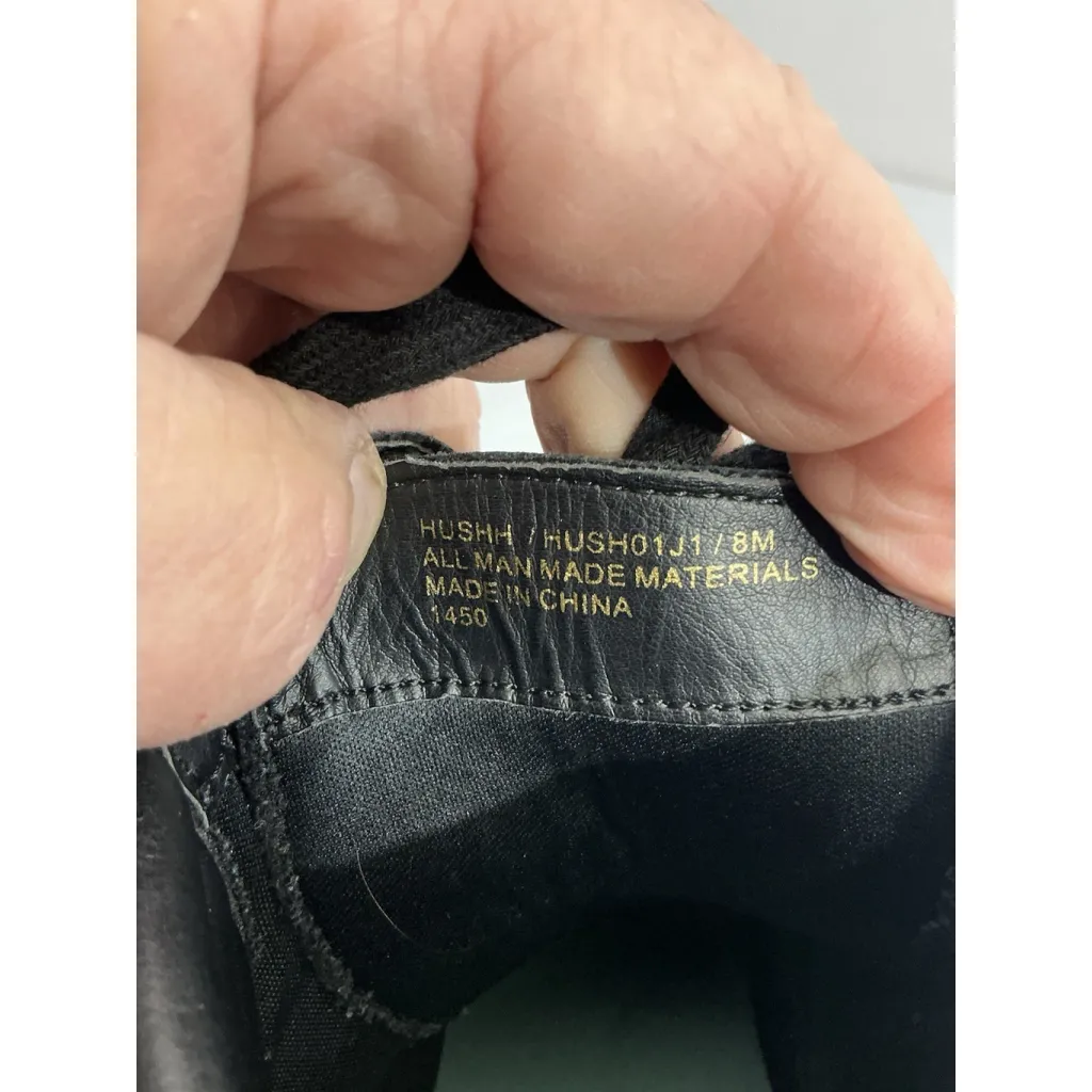 Womans Hush H Combat Boots 8 M Black Lace Up Zip Up Chunky Heel - Image 7