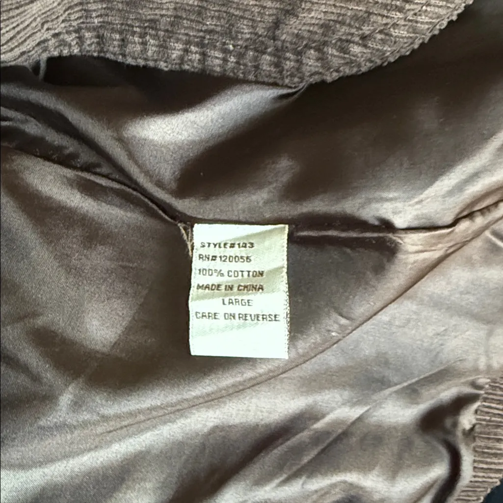 Calix Floral Embroidered Corduroy Jacket Brown Size L - Image 10