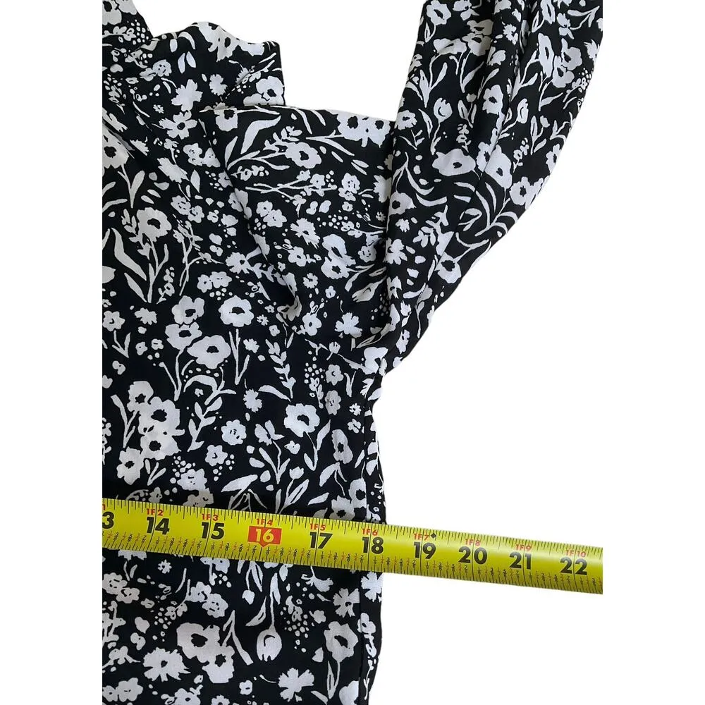 Banana Republic Black Floral Long Sleeve Crop Top Women's Size XS NWT | 31-2 - Image 7