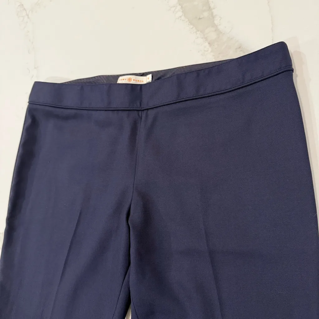 Tory Burch Wool Blend Slim Silhouette Dress Pants Women’s 12 Midnight Navy Blue - Image 4