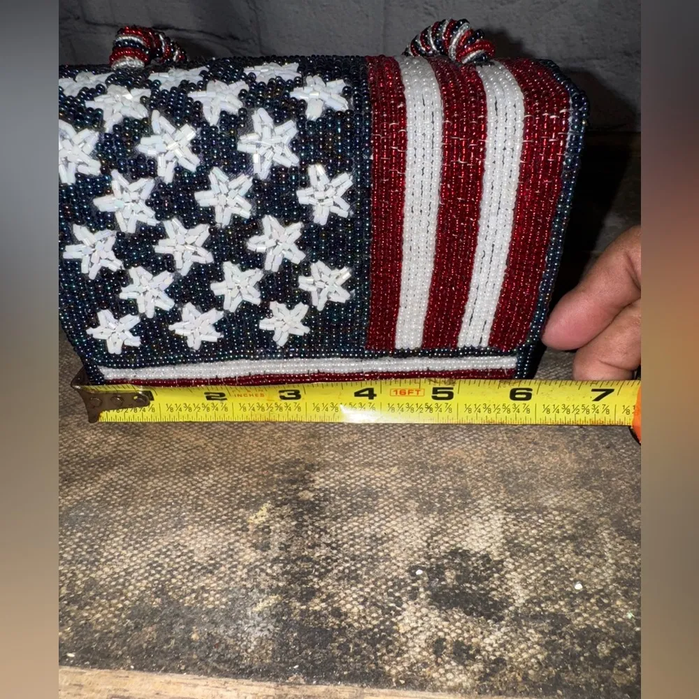 Ermo Beaded American Flag Bag – Patriotic Red White Blue Handbag Crossbody Purse - Image 5
