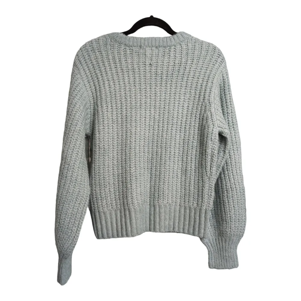 Cyrus Evolution by Cable Knit Balloon Sleeve Pullover Sweater Brgtn Blue M New - Image 4