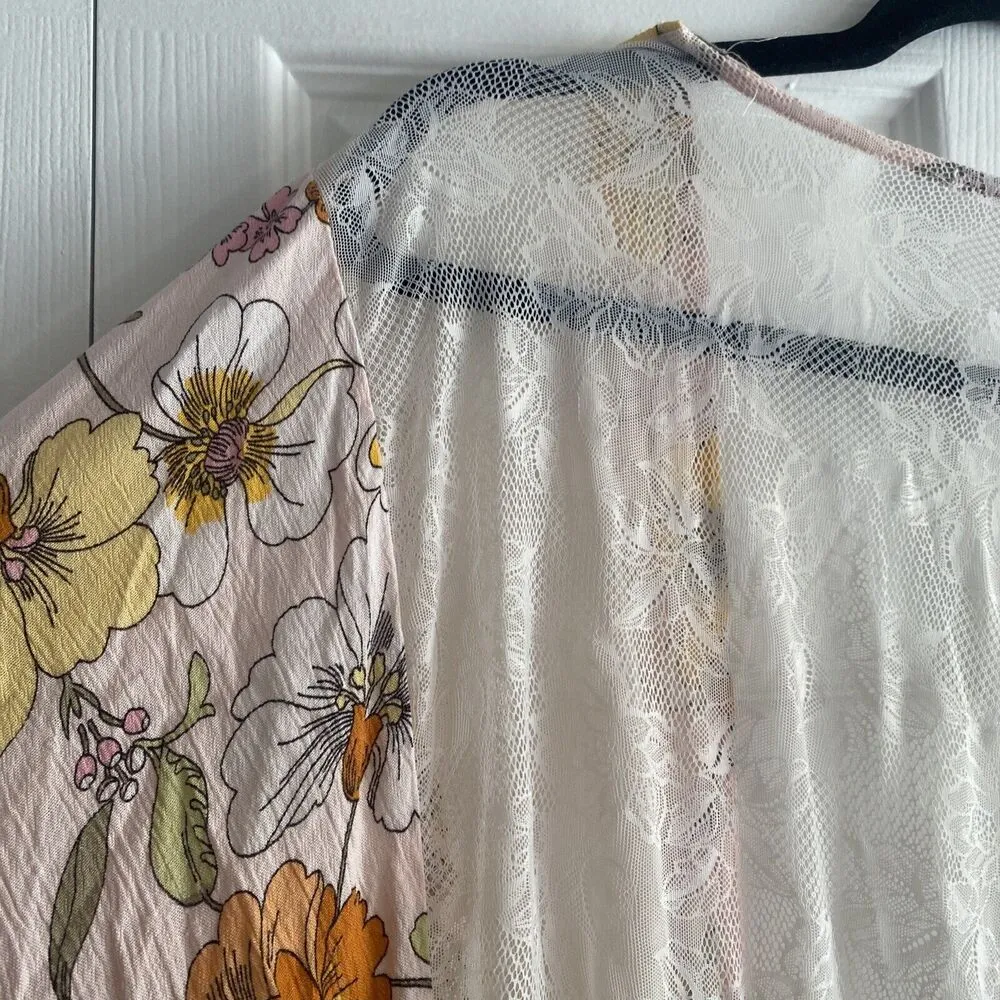 3rd + Malt Duster Floral Festival‎ Large Lace Bohemian Indie Hippie Duster Slit - Image 8