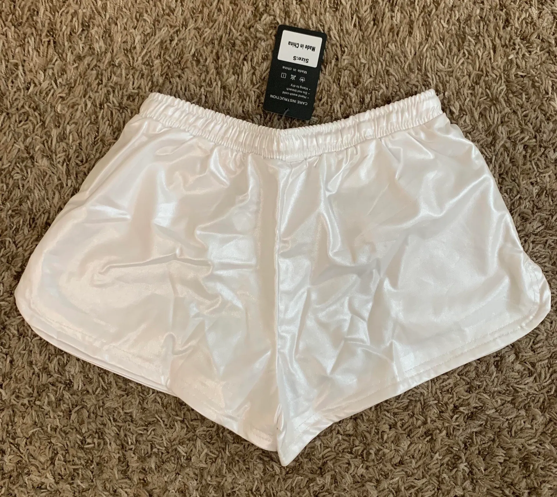 White Metallic Shorts - Image 2