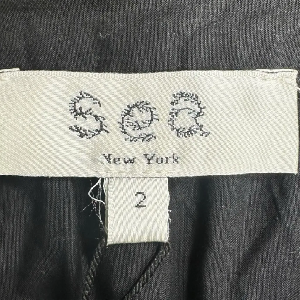 SEA New York NWT Black Drea Embroidery Tiered Midi Skirt Size 2 - Image 5