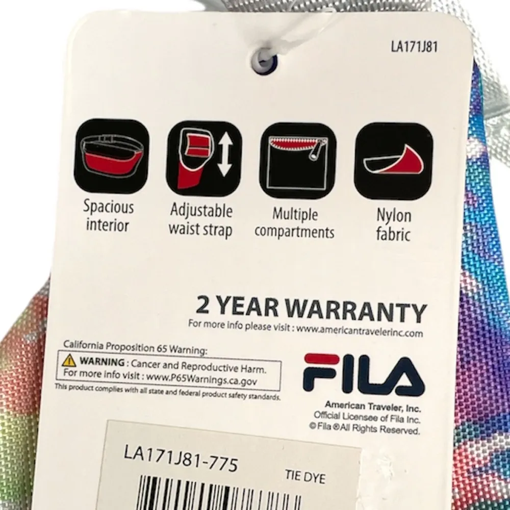 Fila Pastel Tie Dye Fanny Pack, Pink, Yellow, , Blue, Green - Image 7