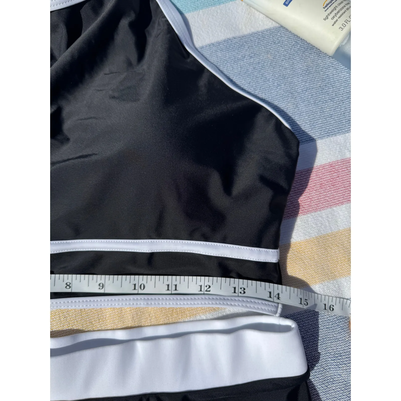 Blooming Jelly Bikini Set L NWT High Neck Black White 2pc Swimwear Stretch - Image 4