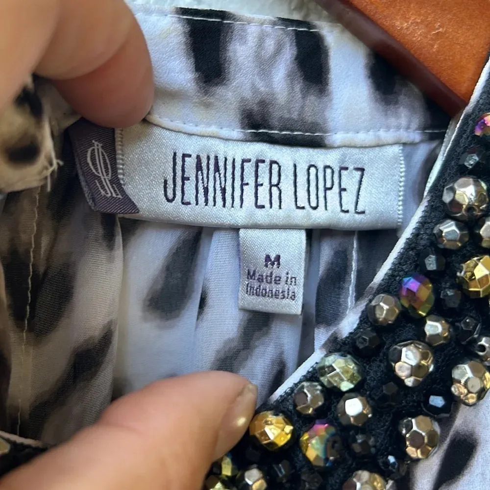 Jennifer Lopez Leopard 🐆 Print Beaded Top - Image 2