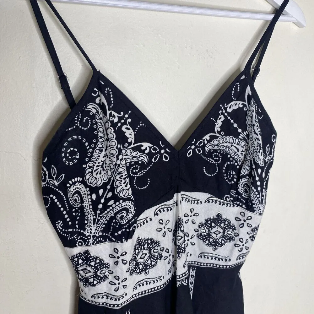 Magic  Black & White Pattern Y2k Midi Dress Formal Cotton Size Medium - Image 4