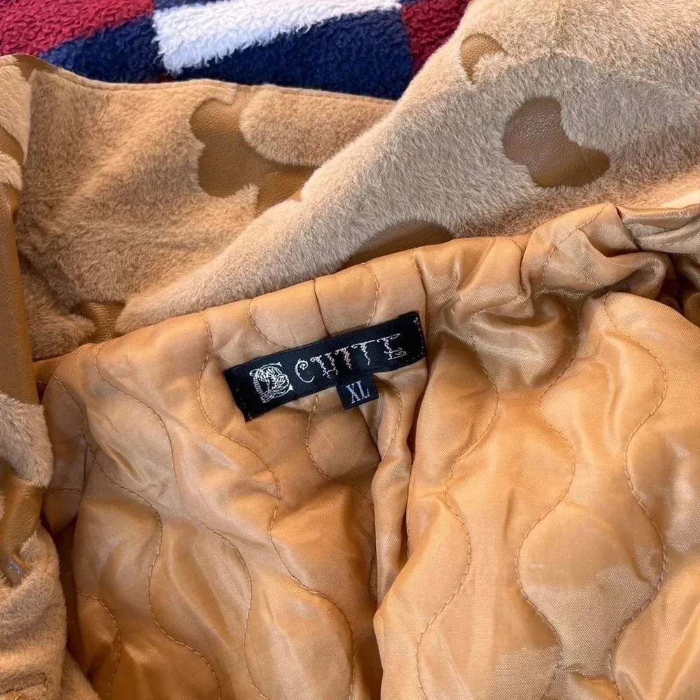 Vintage Chite tan camouflage cow print lightweight button up jacket - Image 4