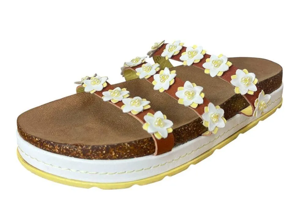 No Boundaries NOBO Daisy Cork Platform Sandals Slide Chunky Boho Hippie Y2K Sz 9 - Image 2