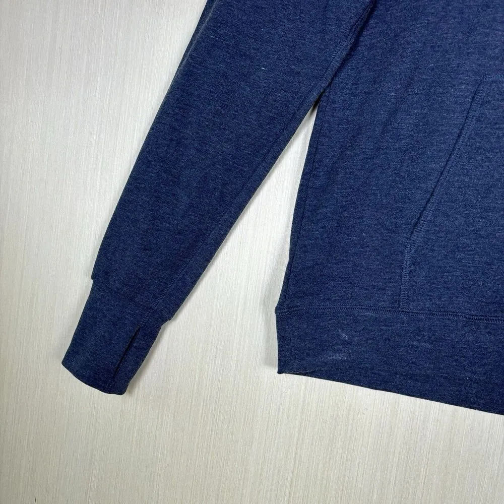 Lauren James Hoodie Womens‎ Sz M Heathered Blue Soft Thumb Holes - Image 3