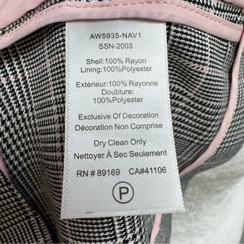 ATM Anthony Thomas Melillo Houndstooth Glen Plaid Blazer Lightweight Jacket 8 Gray - Image 11