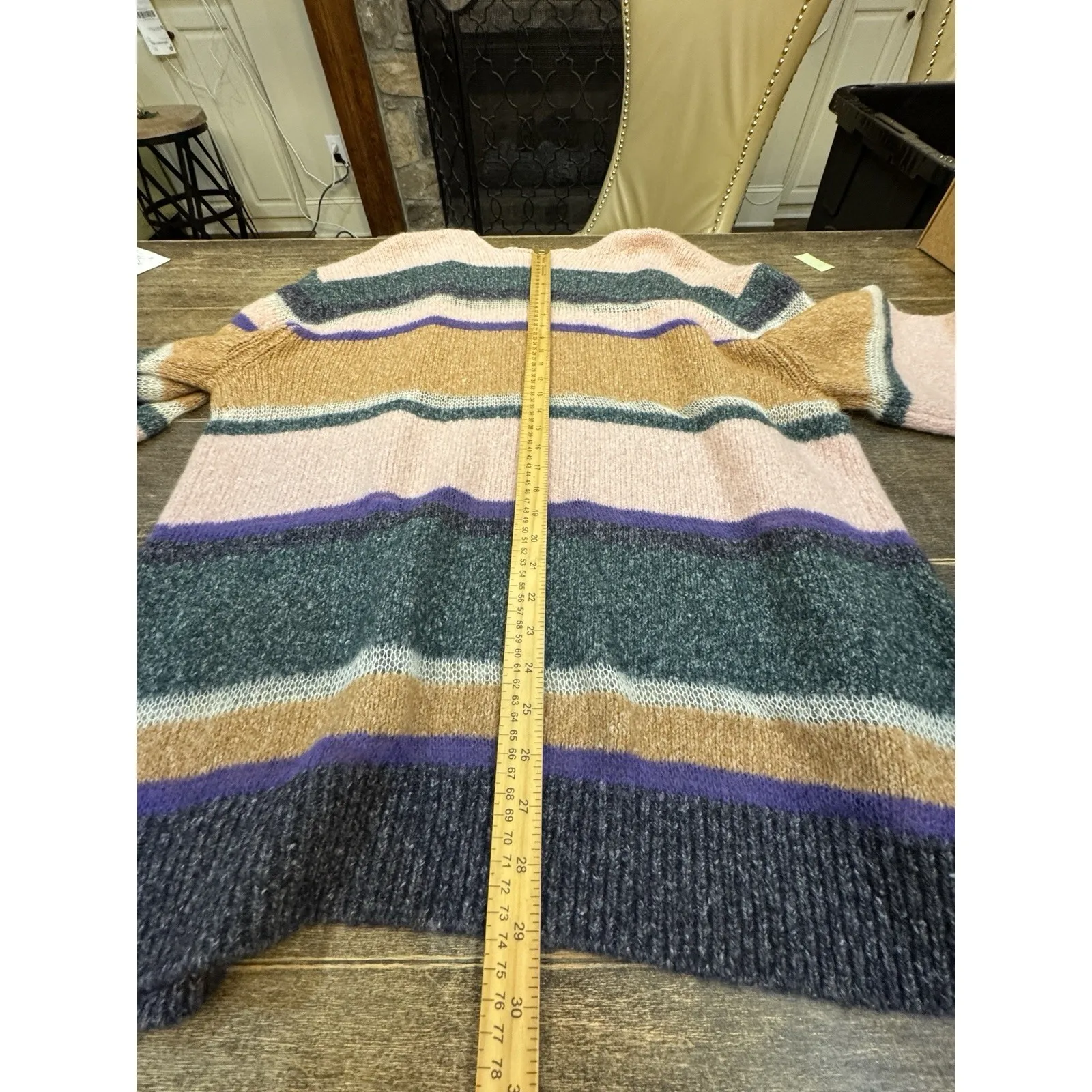 Veronica Beard Elizabeth Multicolored  Alpaca Open Front Oversized Cardigan - Image 10