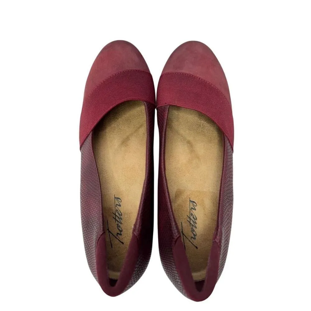 Trotters Loafers‎ Size 5 Red Wine Leather Padded Slip On Casual Shoes NEW - Image 4
