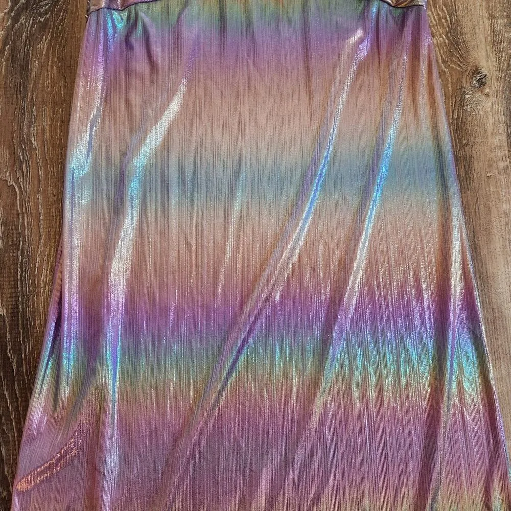 Retrofete Soleil Dress in Lilac Aurora Size Large Strapless NWT Cutout Metallic - Image 10