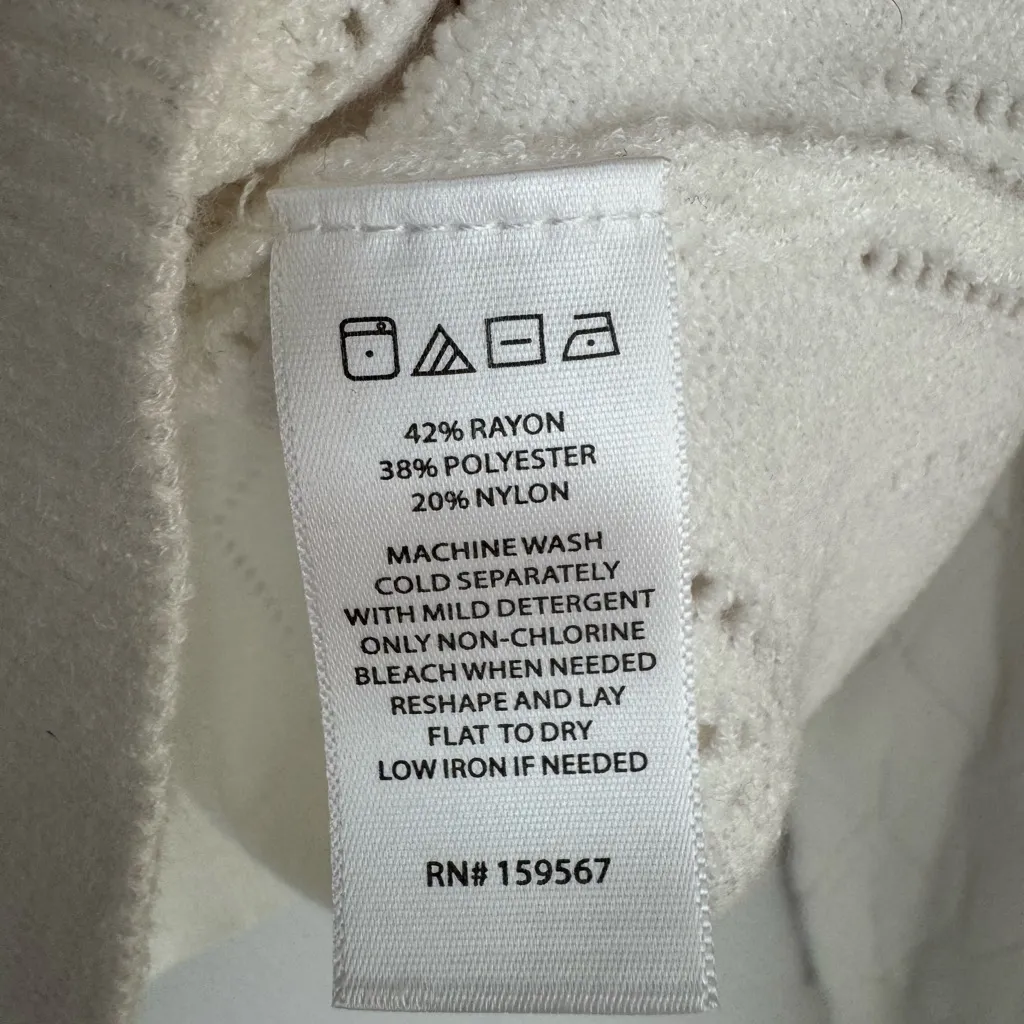 NWT Willow & Wind Embroidered Floral Women Sweater In Ivory White - Image 6