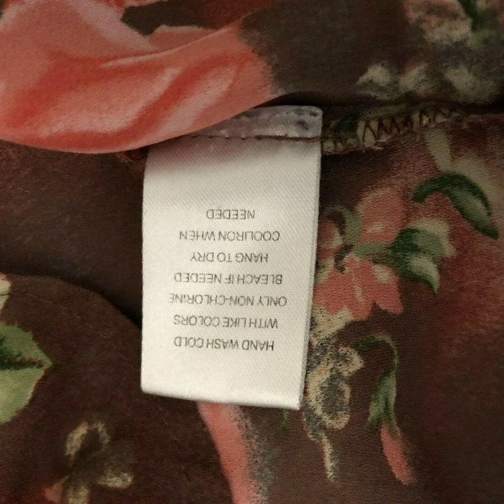 Daniel Rainn Womens Blouse Crochet Sheer Floral Long Sleeve Burgundy Size M - Image 5