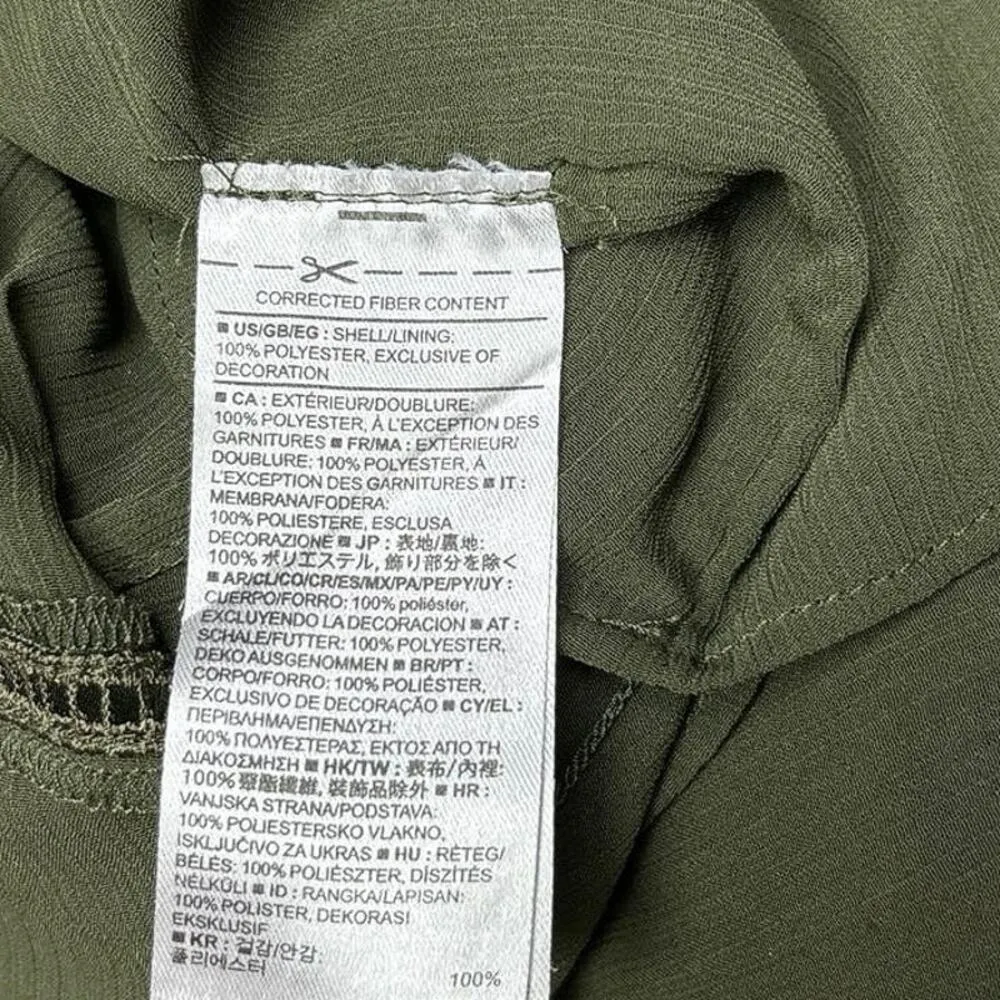 Banana Republic Green Pleated Ruched Pintuck Sleeveless Blouse Tank Top Size S - Image 8