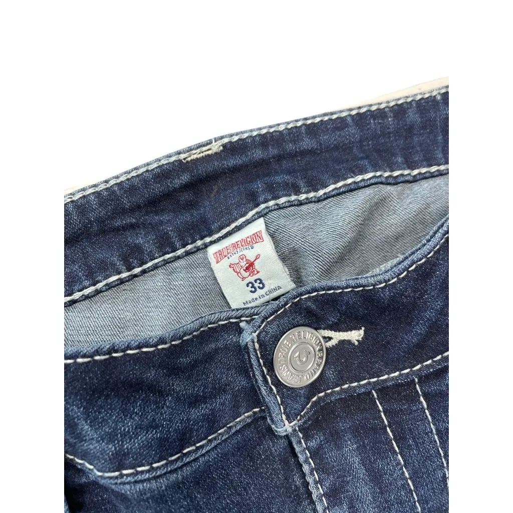 True Religion Womens Blue Super Stretch Slim Straight SIze 33 SKU 9278 - Image 3
