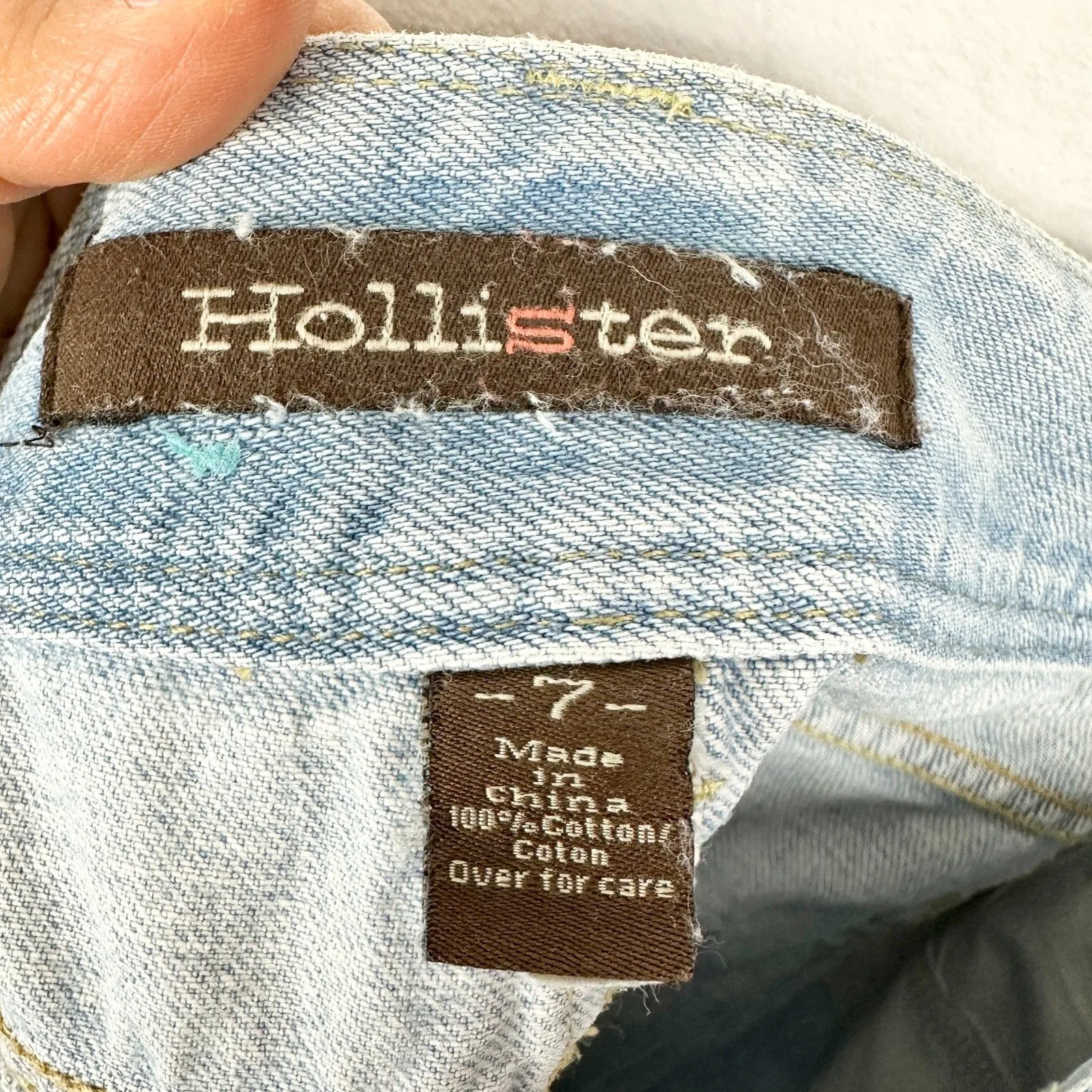 Vintage Hollister Y2K Denim Micro Mini Skirt Size 7 Small 00s - Image 5