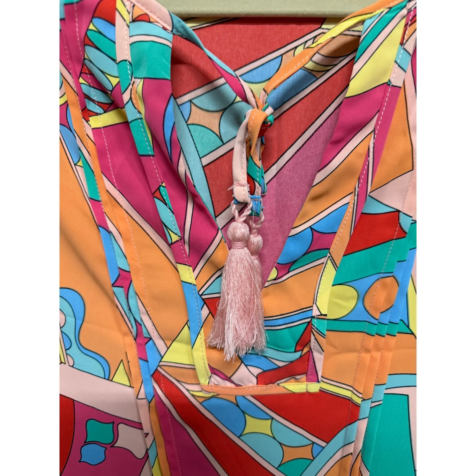 Women's Dress Abstract Print Casual Pullover V - Image 5