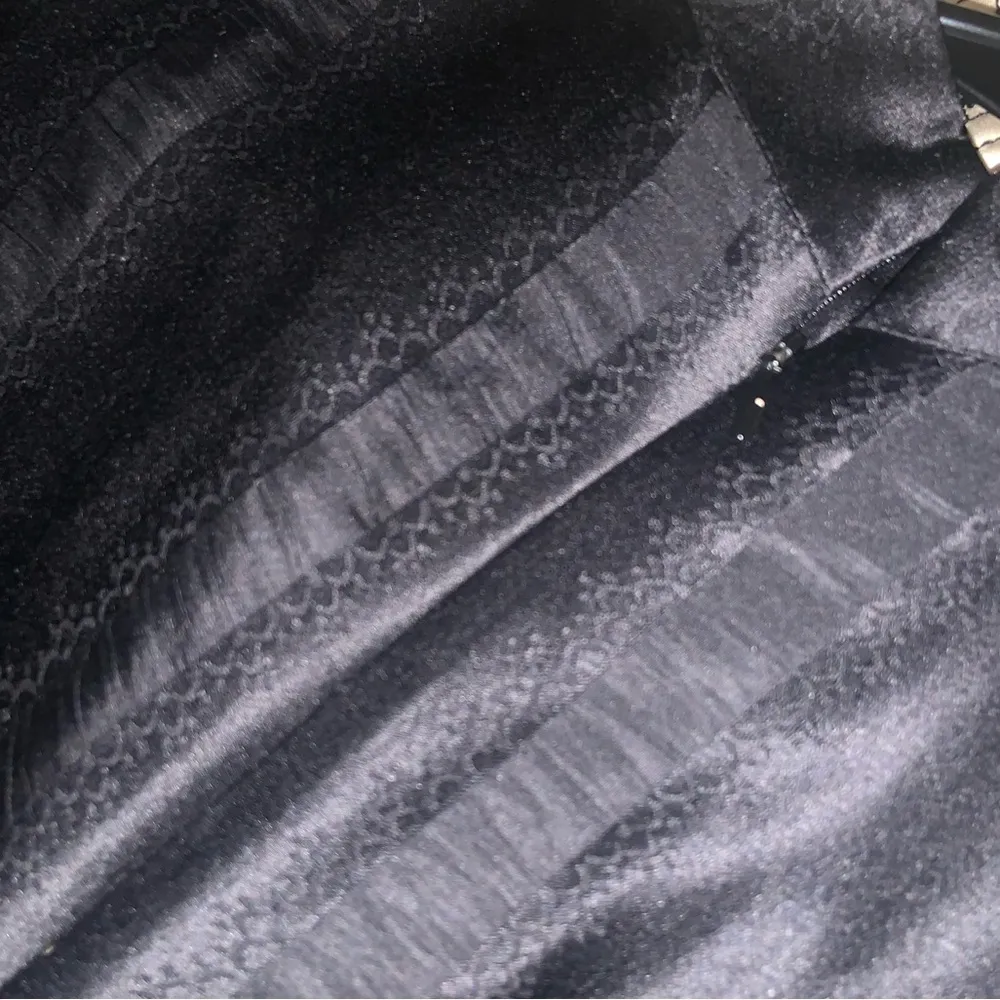 Anna sui quilted brocade Victorian floral black white silk ruffle dress 6 RARE - Image 6