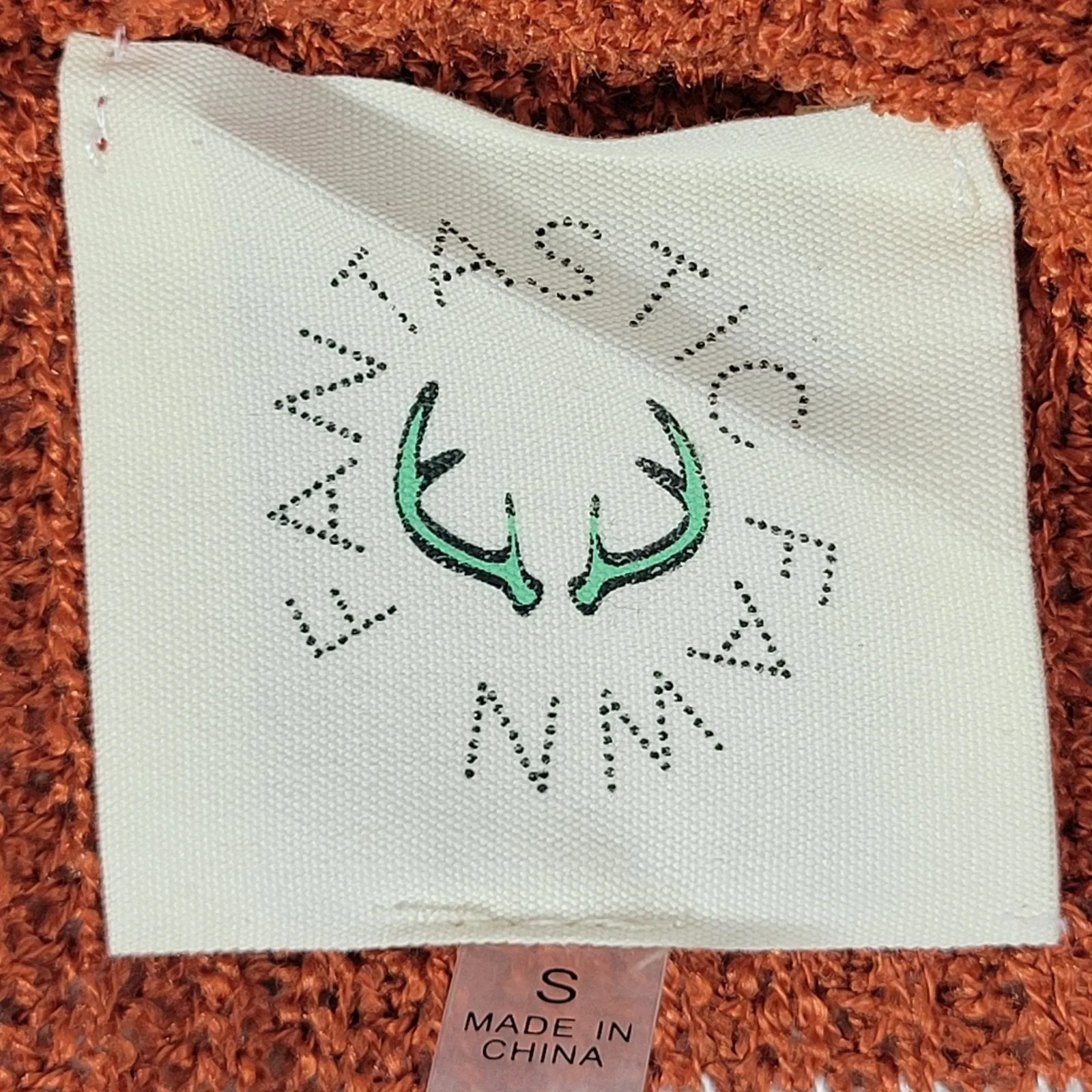 Fantastic Fawn Rust & Ivory Stripe Open Front Duster Knit Cardigan S NIB - Image 7