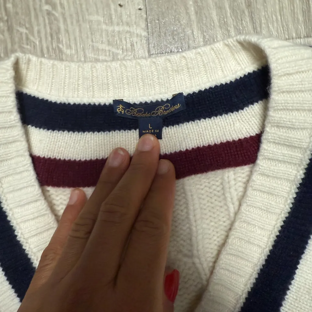 Brooks Brothers merino wool cashmere sweater size large - Image 3