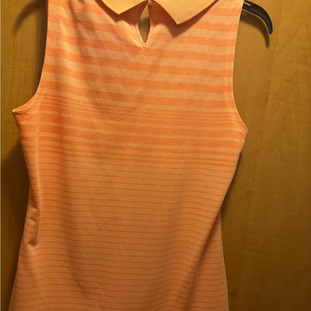 Puma Women's Orange Sleeveless Polo Top - Image 2